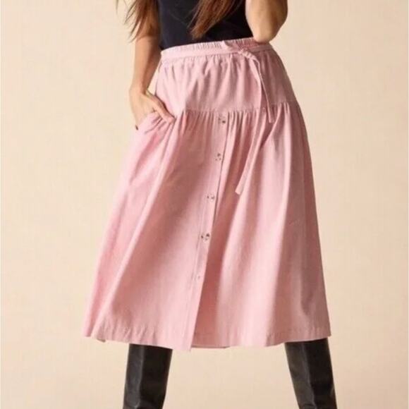 St Roche Corduroy Midi Skirt Set Pink - Picture 2 of 5